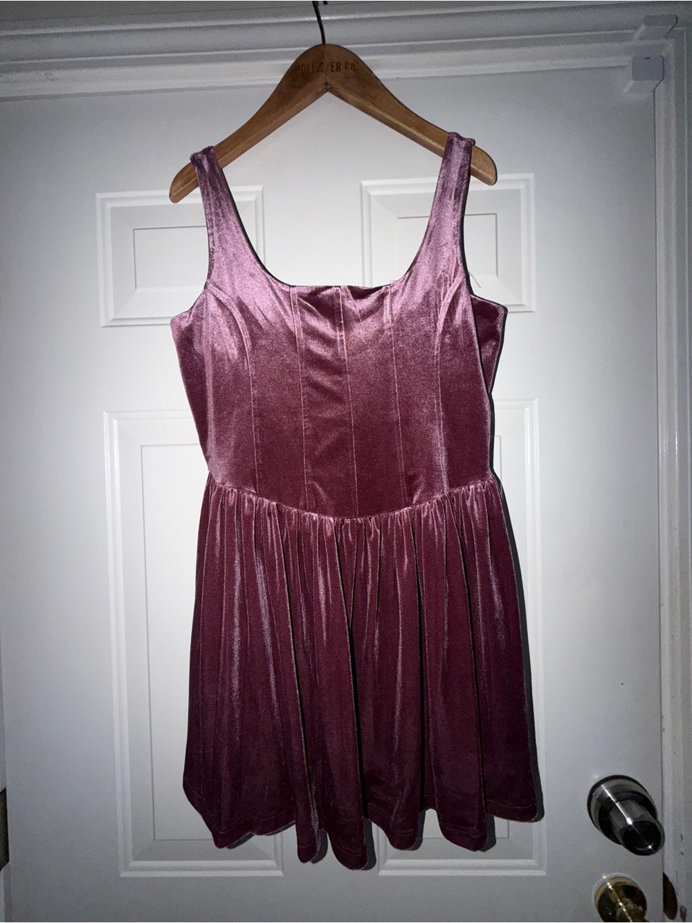 Velvet Sleeveless Skater Dress in Dusty Rose by And Now This. Sz L
